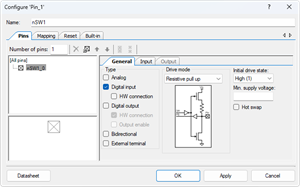 Config DigitalInputPin Pin 1 s