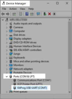 KitProg USB UART inDeviceManager s